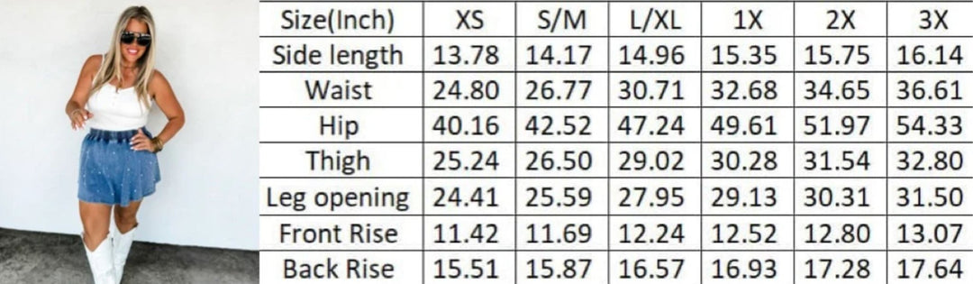 *PREORDER* Pearl Denim Skort - Reg & Curvy - Lolo Viv Boutique