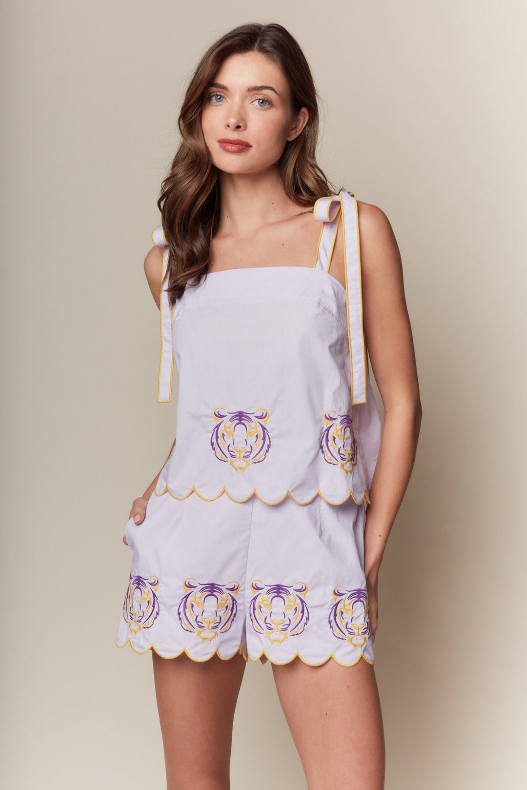 *PREORDER* Purple and Gold Tiger Spirit Two - Piece Set - Lolo Viv Boutique