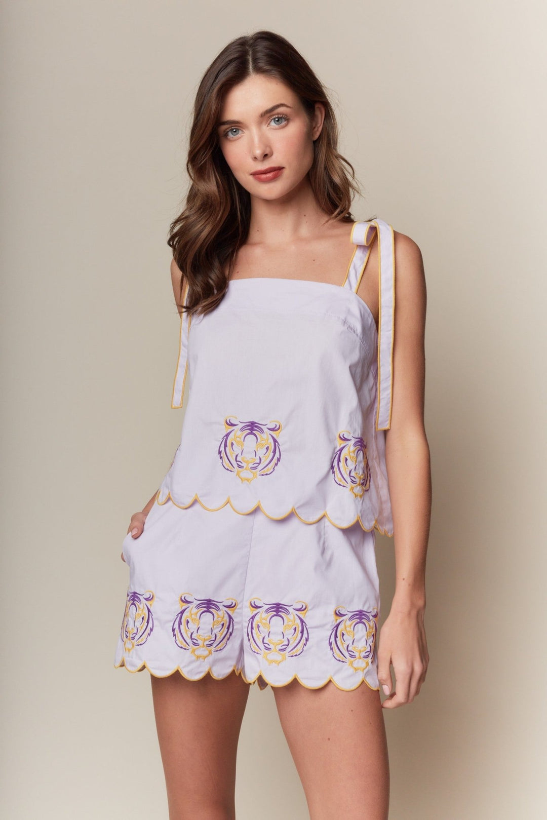 *PREORDER* Purple and Gold Tiger Spirit Two - Piece Set - Lolo Viv Boutique