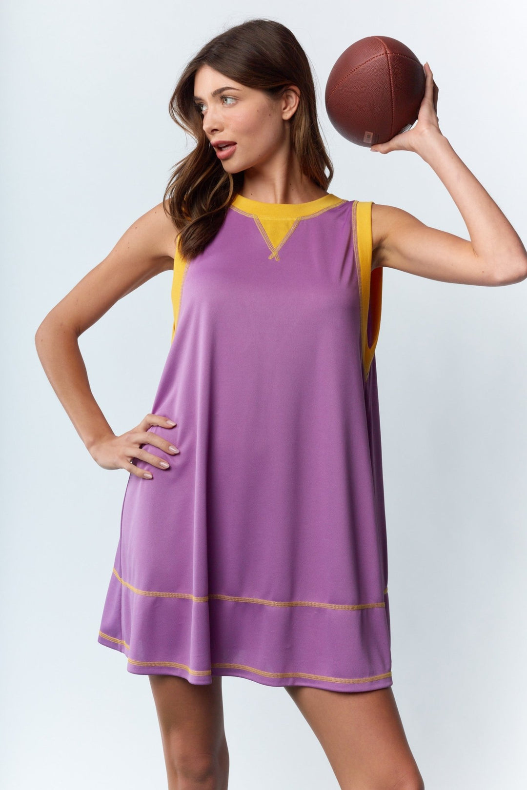 *PREORDER* Purple & Gold Game Day Dress - Lolo Viv Boutique