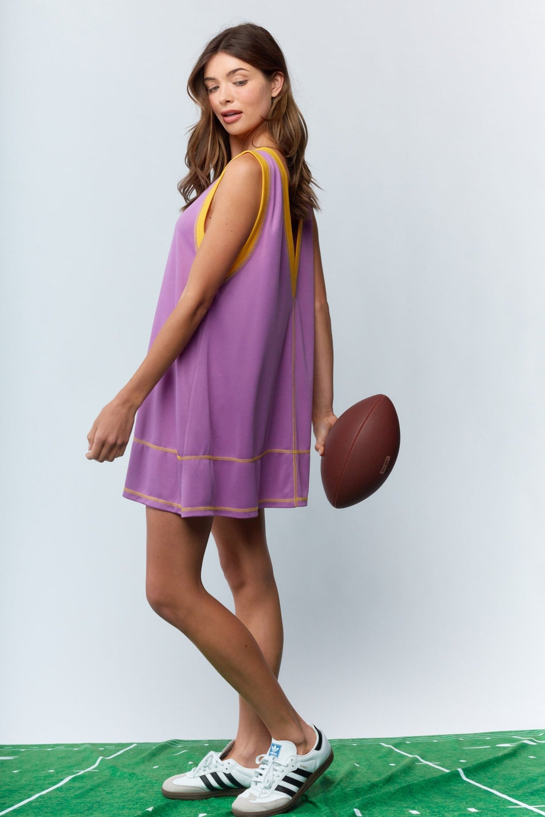 *PREORDER* Purple & Gold Game Day Dress - Lolo Viv Boutique