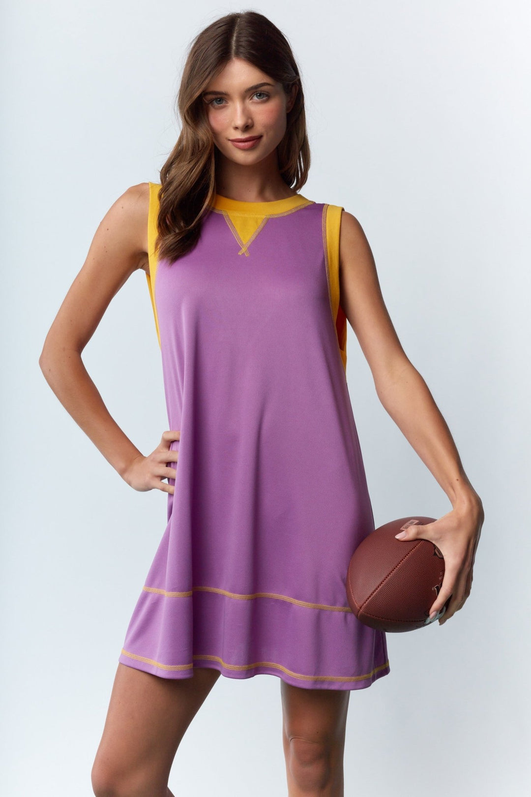 *PREORDER* Purple & Gold Game Day Dress - Lolo Viv Boutique