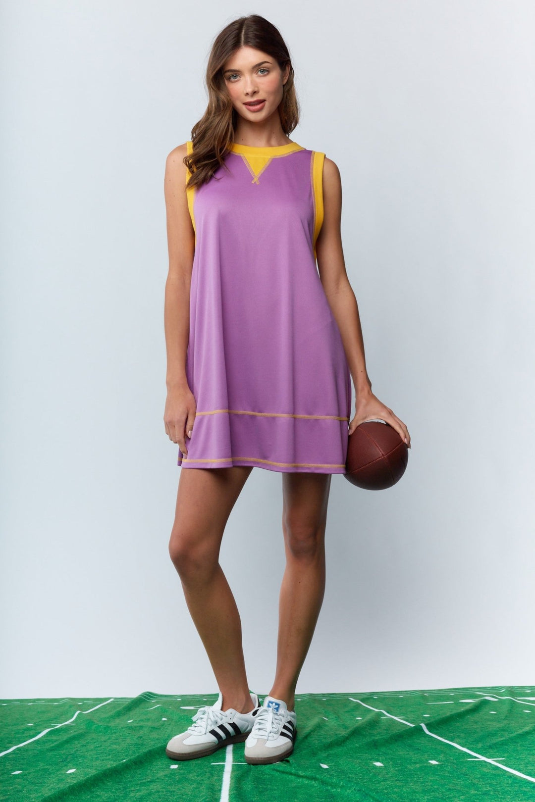 *PREORDER* Purple & Gold Game Day Dress - Lolo Viv Boutique