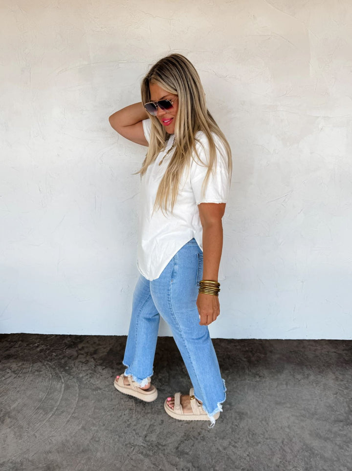 *PREORDER* Slit Cotton Shirt in 4 Colors - Reg & Curvy - Lolo Viv Boutique