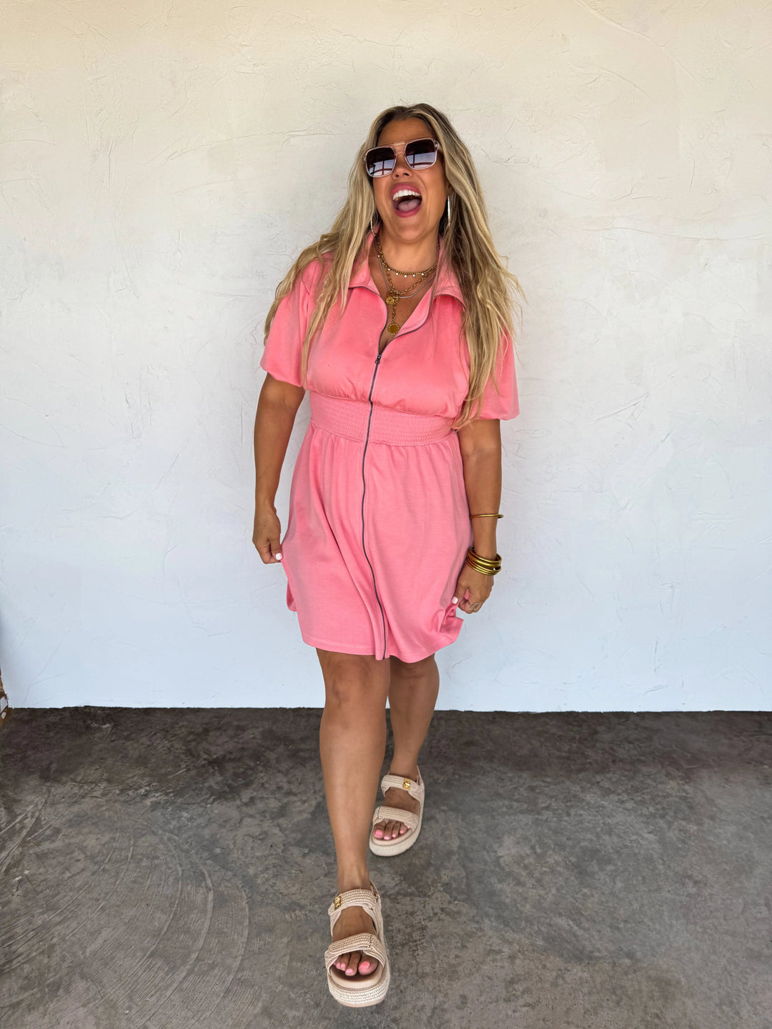 *PREORDER* Solid Zip Up Athleisure Dress - Reg & Curvy - Lolo Viv Boutique