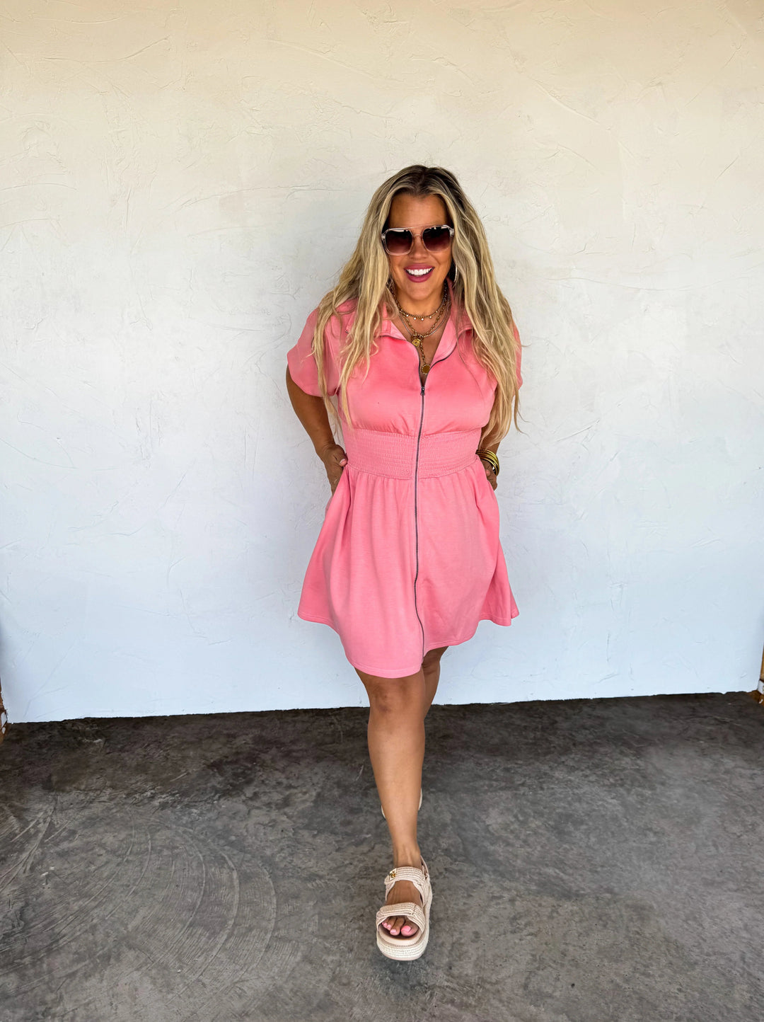 *PREORDER* Solid Zip Up Athleisure Dress - Reg & Curvy - Lolo Viv Boutique