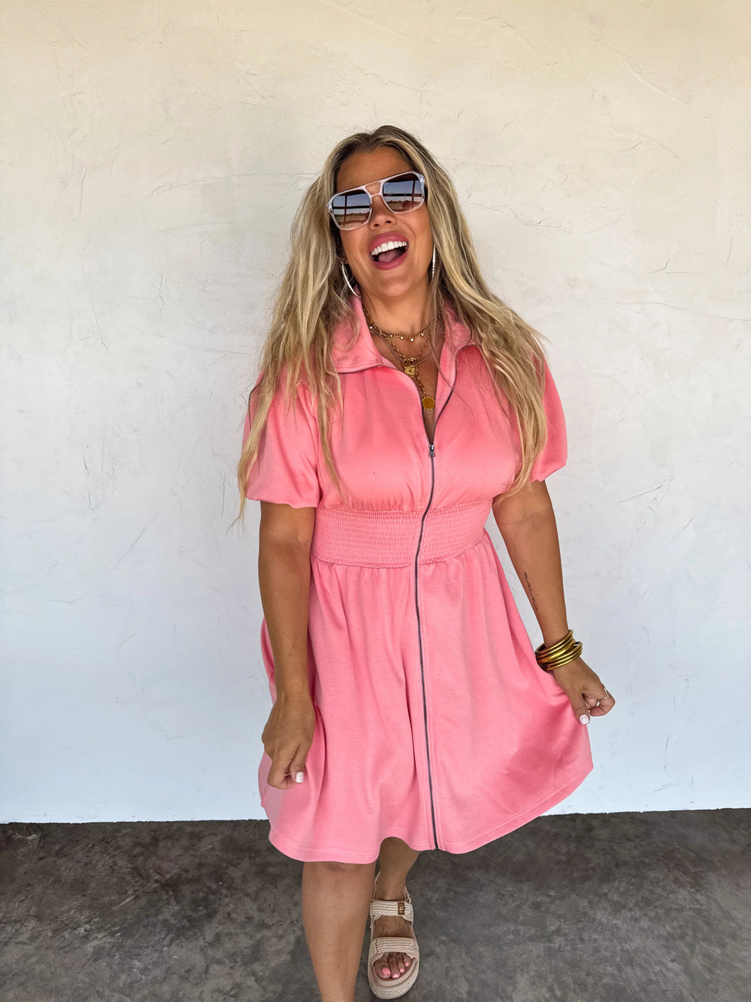 *PREORDER* Solid Zip Up Athleisure Dress - Reg & Curvy - Lolo Viv Boutique