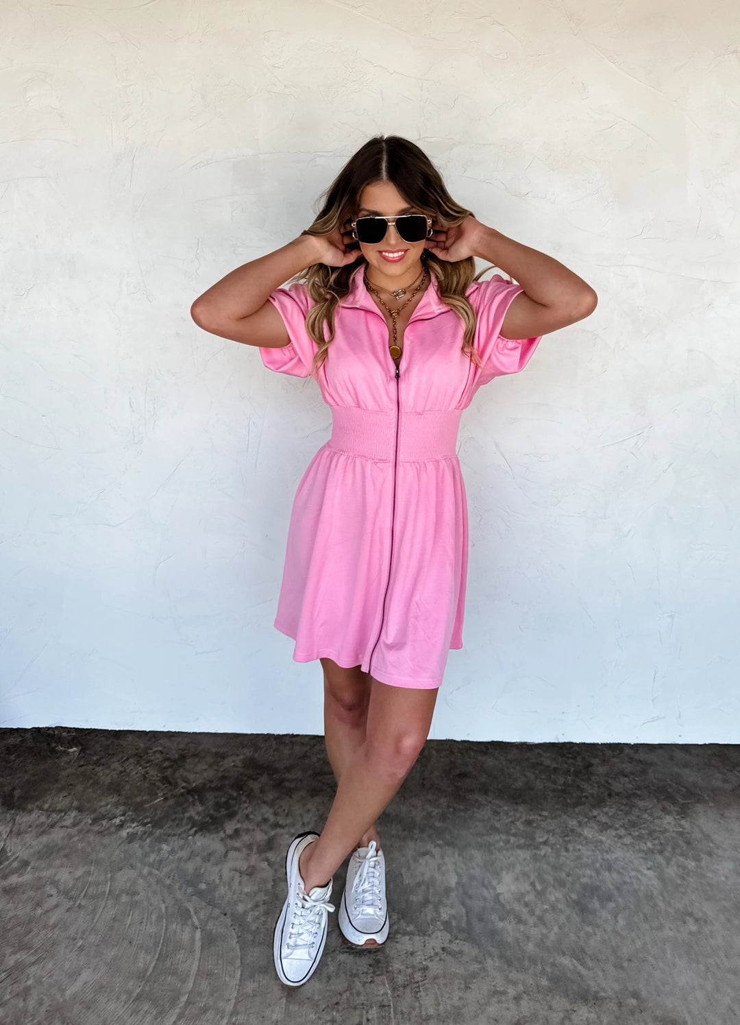 *PREORDER* Solid Zip Up Athleisure Dress - Reg & Curvy - Lolo Viv Boutique