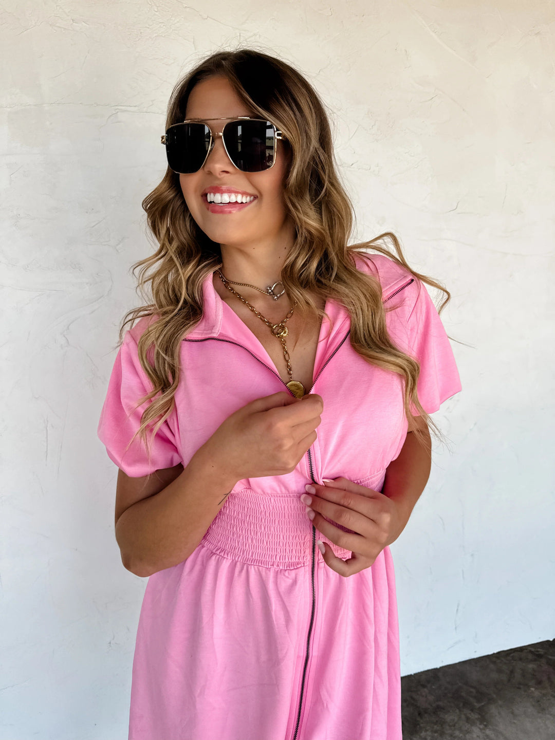 *PREORDER* Solid Zip Up Athleisure Dress - Reg & Curvy - Lolo Viv Boutique