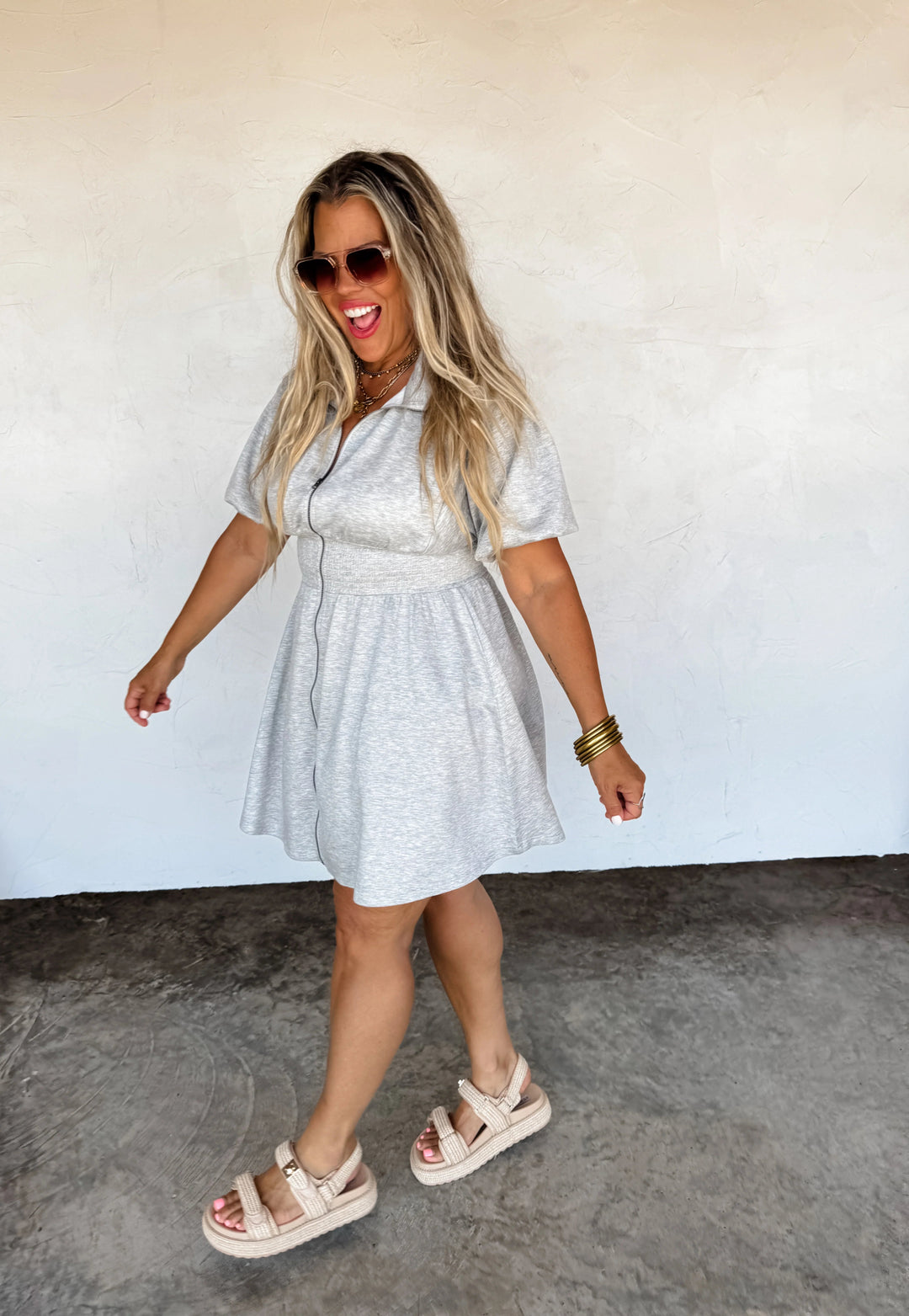 *PREORDER* Solid Zip Up Athleisure Dress - Reg & Curvy - Lolo Viv Boutique