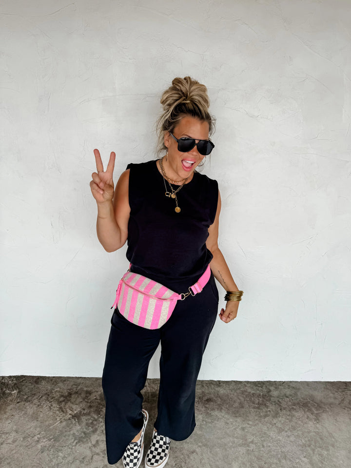 *PREORDER* Stripe Terry Bum Bag - Lolo Viv Boutique