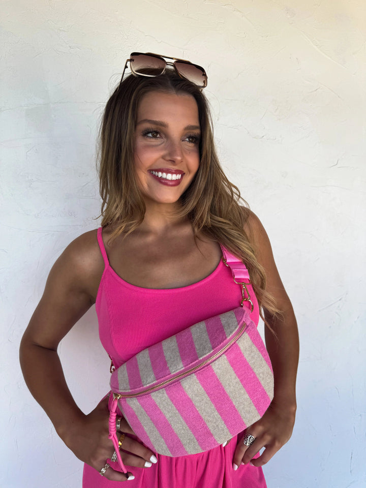 *PREORDER* Stripe Terry Bum Bag - Lolo Viv Boutique