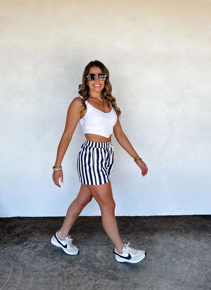 *PREORDER* Striped Patriotic Shorts in 2 Colors - Reg & Curvy - Lolo Viv Boutique
