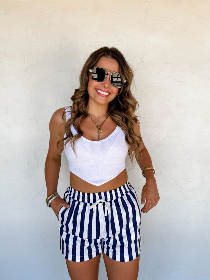 *PREORDER* Striped Patriotic Shorts in 2 Colors - Reg & Curvy - Lolo Viv Boutique