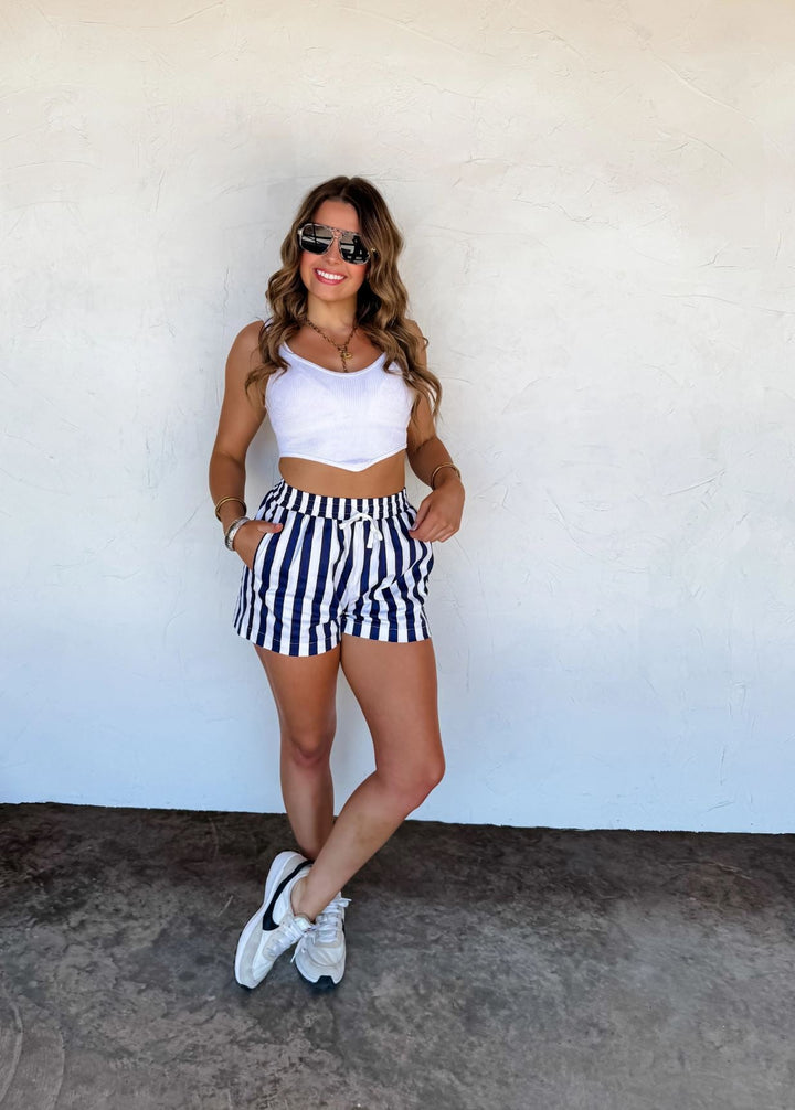 *PREORDER* Striped Patriotic Shorts in 2 Colors - Reg & Curvy - Lolo Viv Boutique
