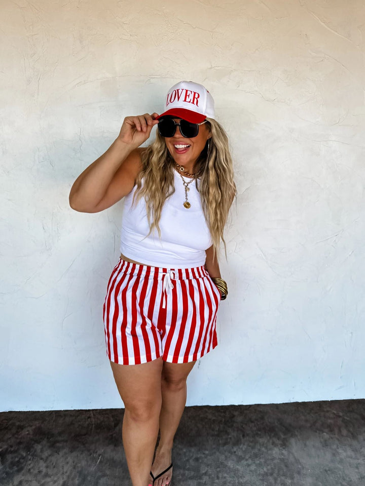 *PREORDER* Striped Patriotic Shorts in 2 Colors - Reg & Curvy - Lolo Viv Boutique