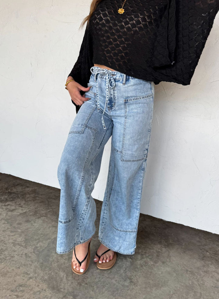 *PREORDER* Tie Waist Jeans - Reg & Curvy - Lolo Viv Boutique
