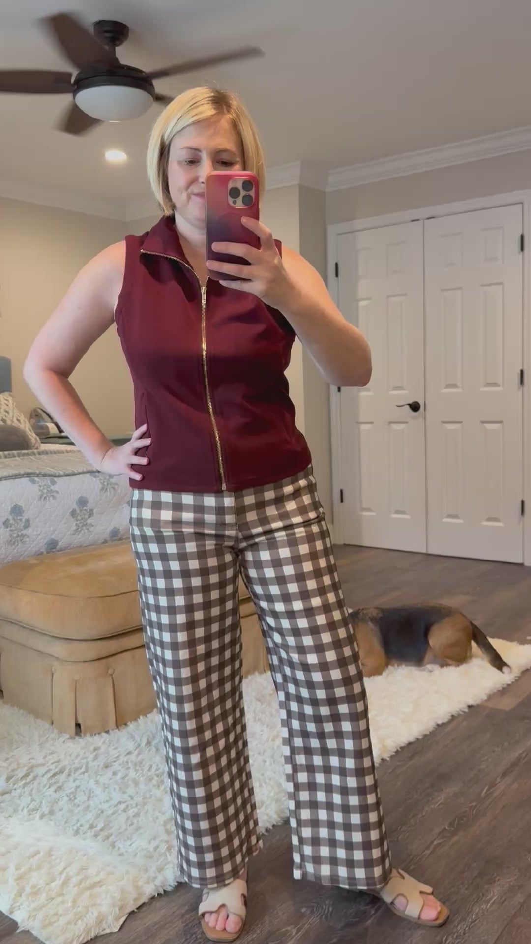 Chestnut Check Wide Leg Pants - Reg & Curvy