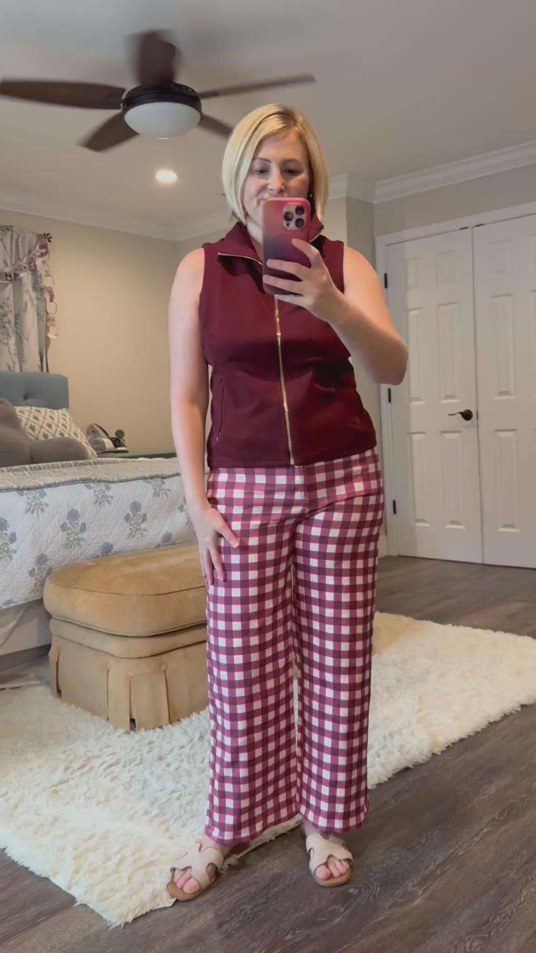 Main Street Maroon Zip Vest