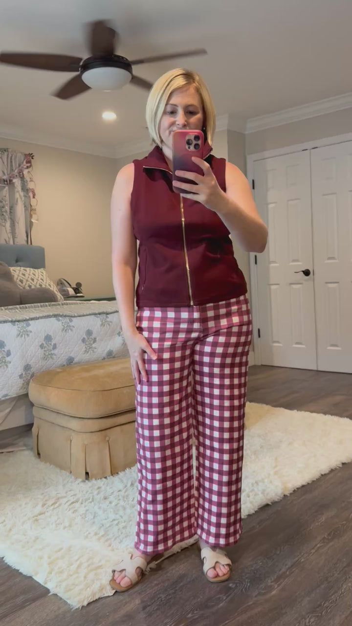 Main Street Maroon Zip Vest