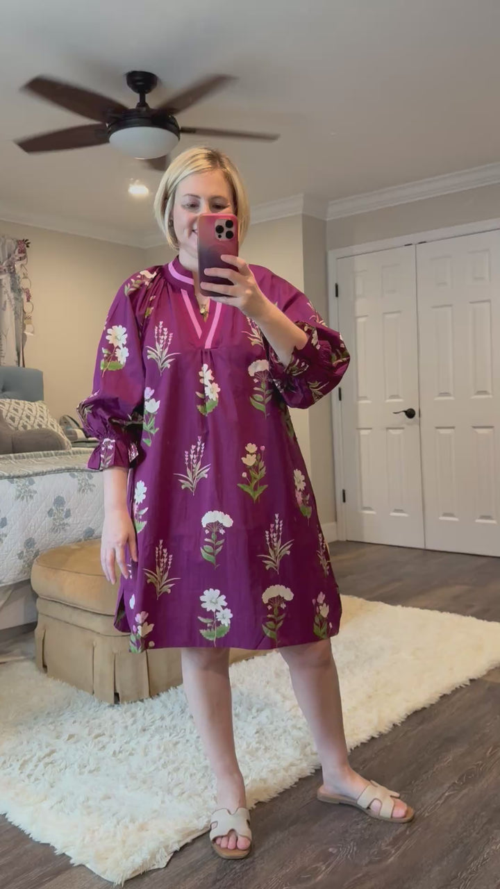 Plum Meadow Embroidered Dress - Reg & Curvy