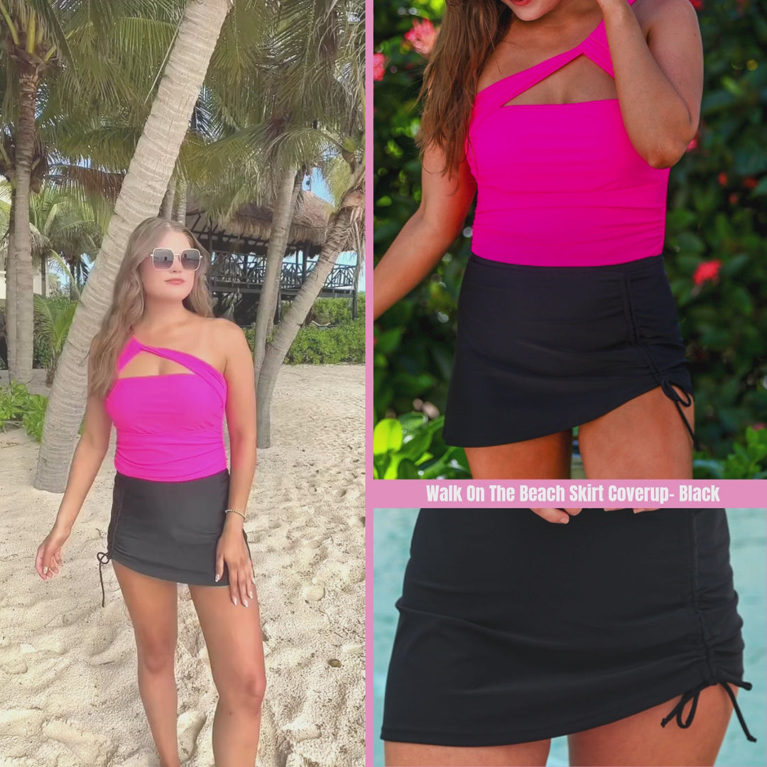 *PREORDER* Midnight Sands Ruched Cover-Up Skirt- Reg & Curvy