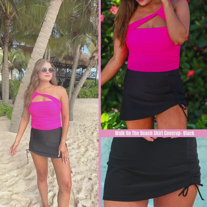 *PREORDER* Midnight Sands Ruched Cover-Up Skirt- Reg & Curvy
