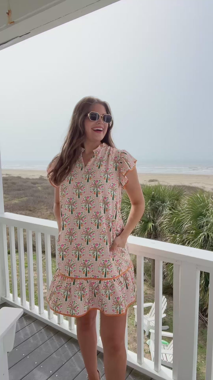 Palm Paradise Ruffle Dress - Reg & Curvy