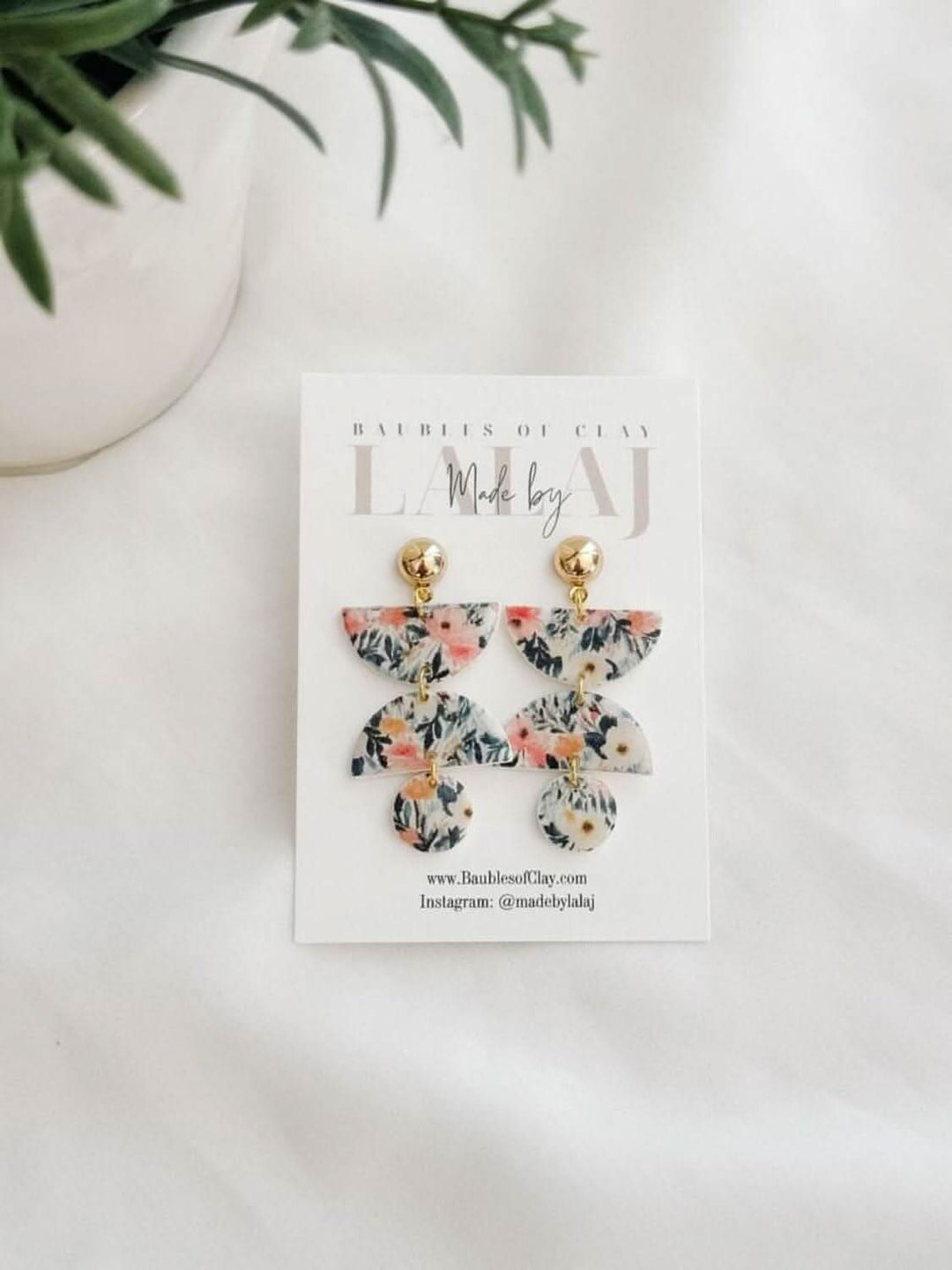 Printed Geometric Dangle Earrings - Lolo Viv Boutique