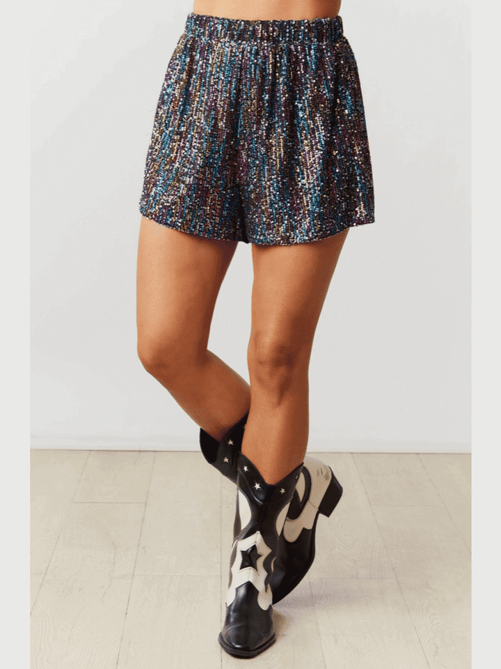 Festive Prism Sequin Shorts