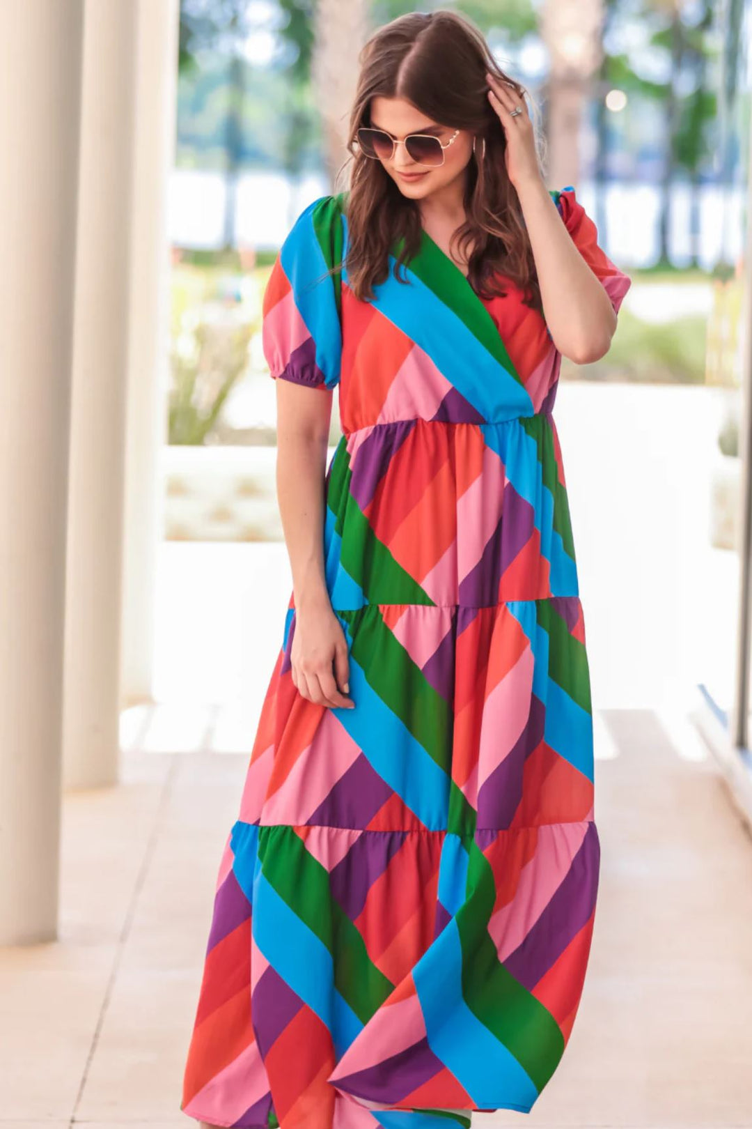 Rainbow Maxi Dress - Lolo Viv Boutique