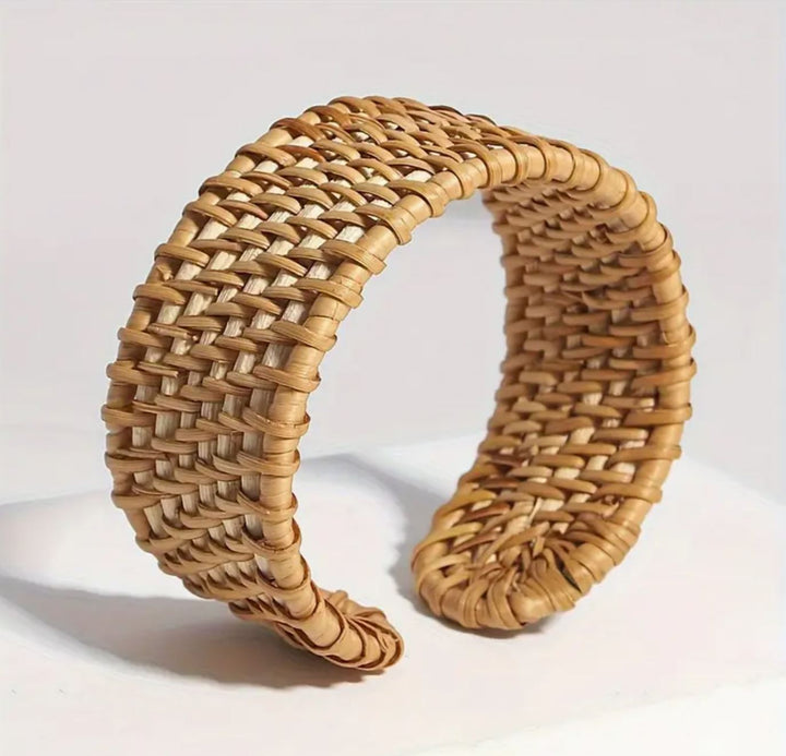Rattan Woven Cuff Bracelet - Lolo Viv Boutique
