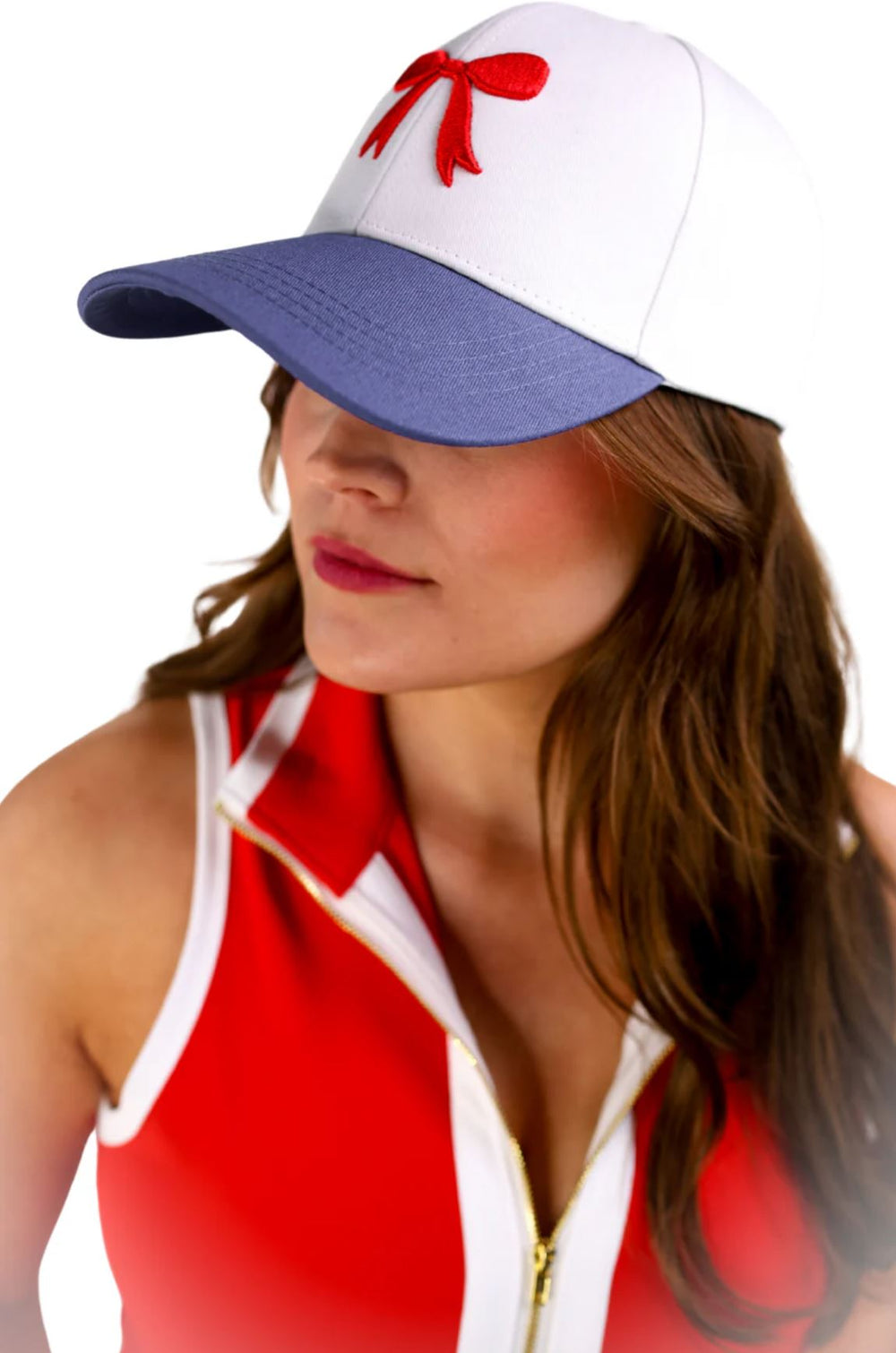 Red, White, & Bow Hat - Lolo Viv Boutique