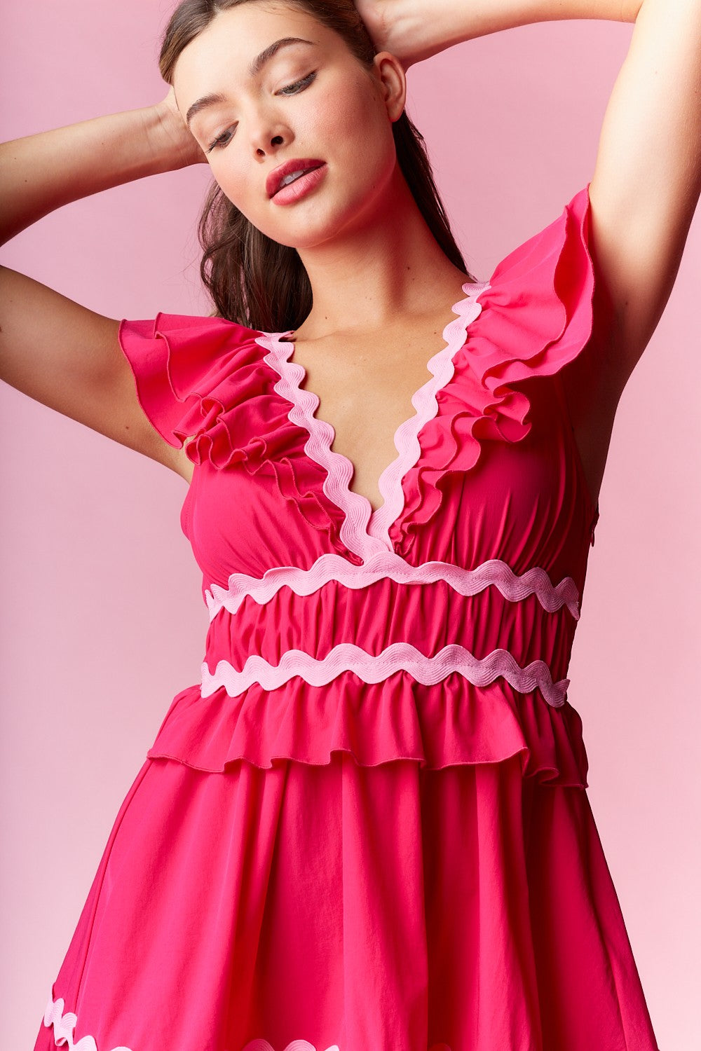 Fuchsia Rick Rack Dress