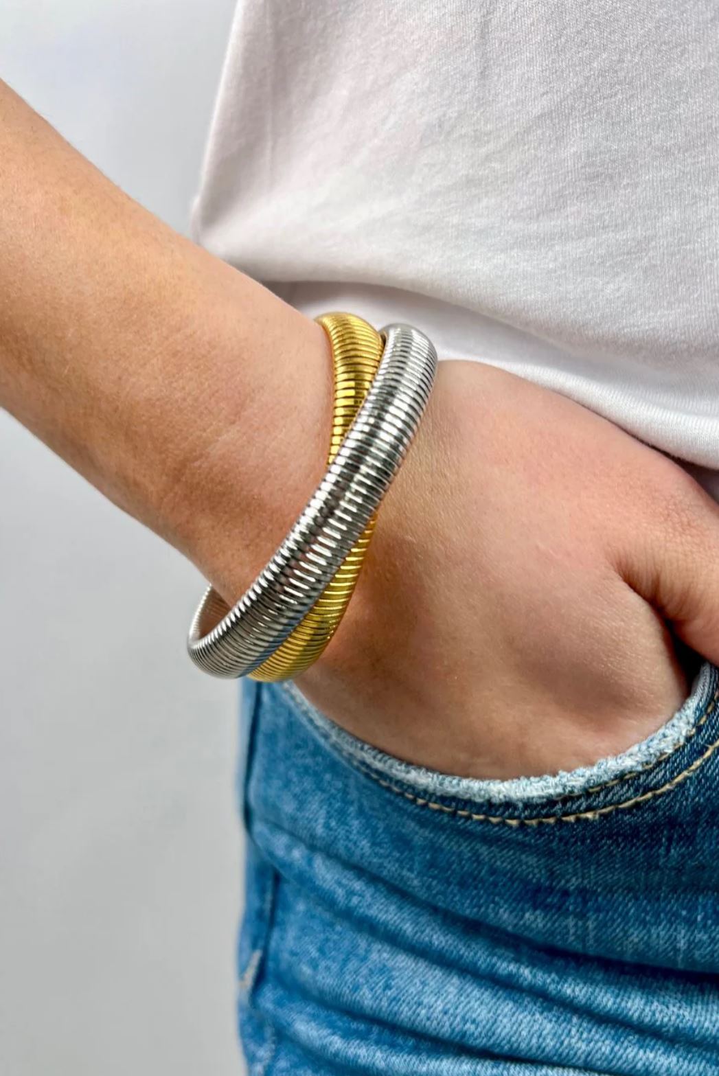 Silver and Gold Chain Bracelet - Lolo Viv Boutique