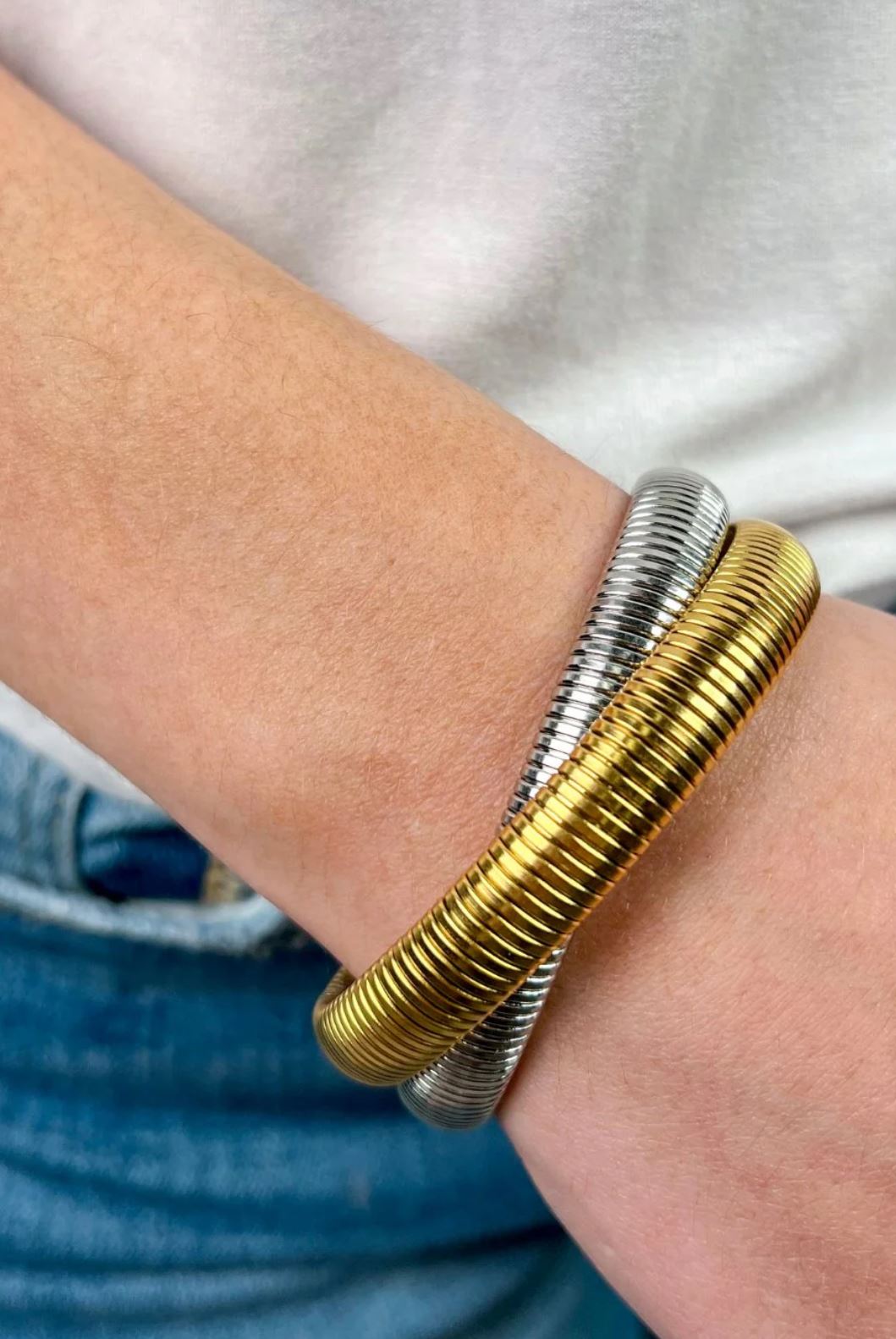 Silver and Gold Chain Bracelet - Lolo Viv Boutique