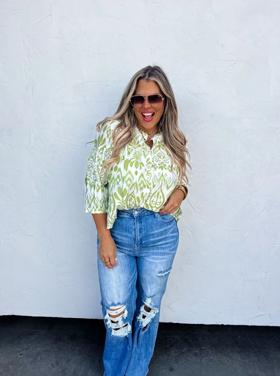 Spring Meadow Balloon Sleeve Top - Lolo Viv Boutique