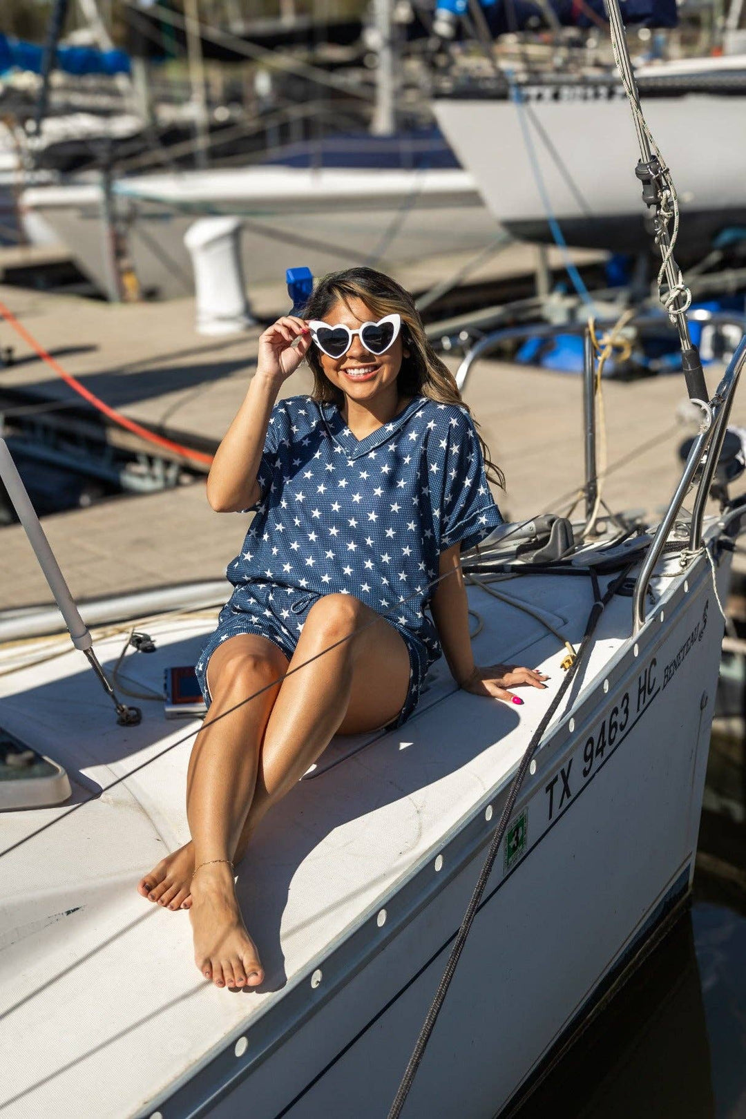 Starry Skies Waffle Knit Lounge Set - Reg & Curvy - Lolo Viv Boutique