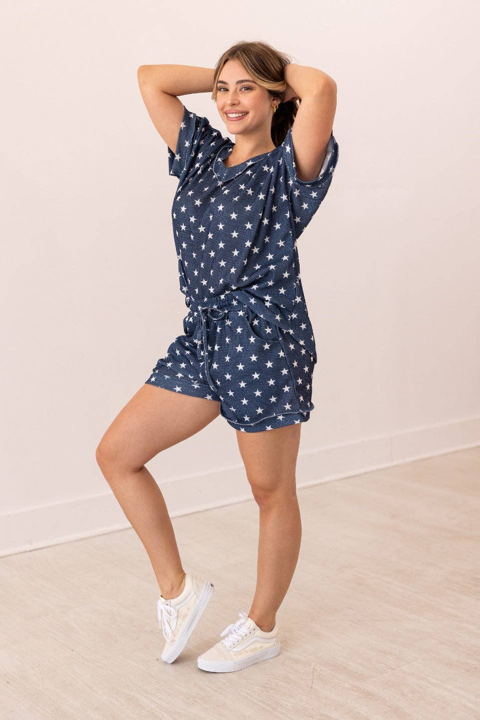 Starry Skies Waffle Knit Lounge Set - Reg & Curvy - Lolo Viv Boutique