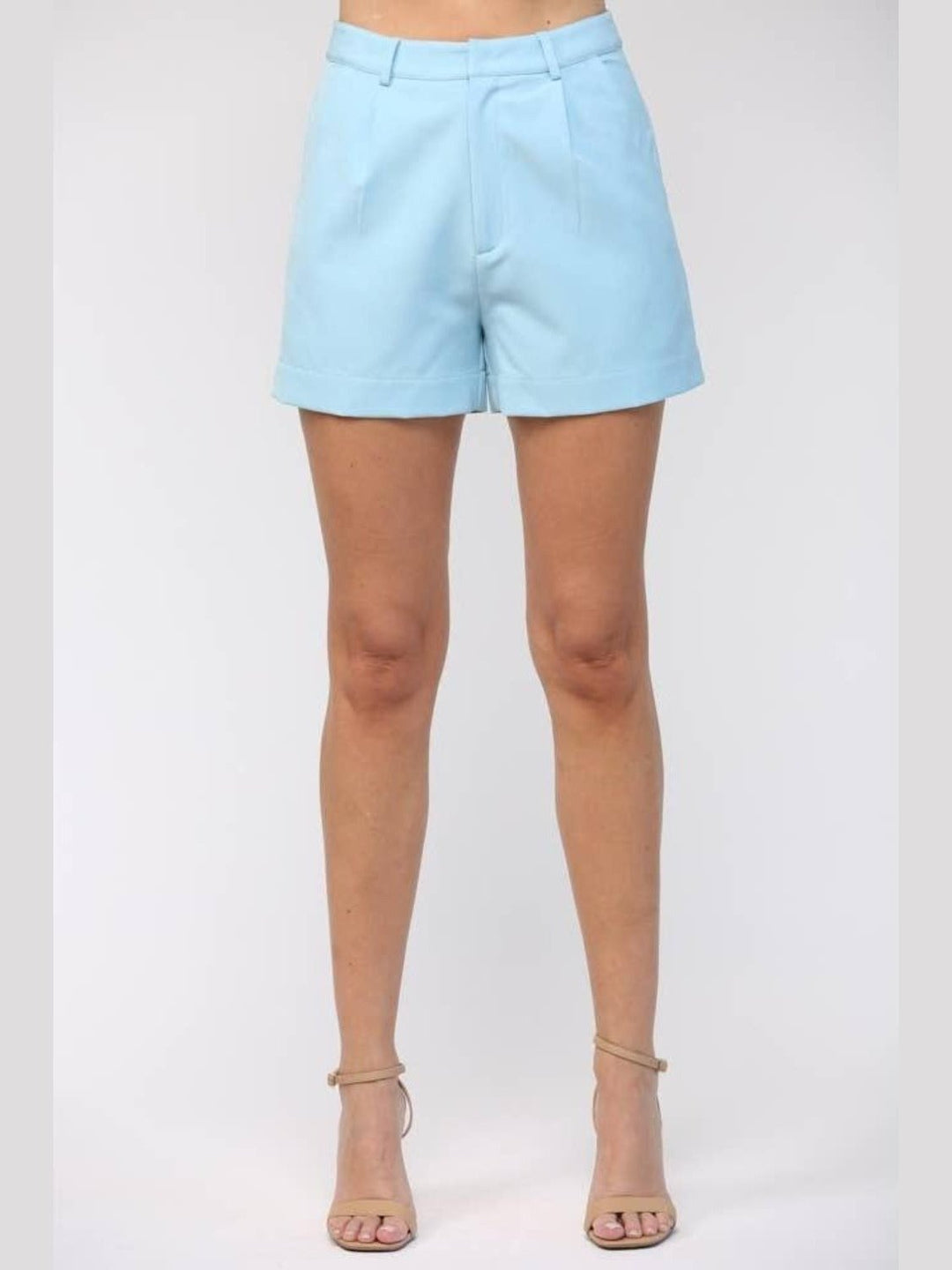 Tailored Sky Blue Shorts with Side Pockets - Lolo Viv Boutique