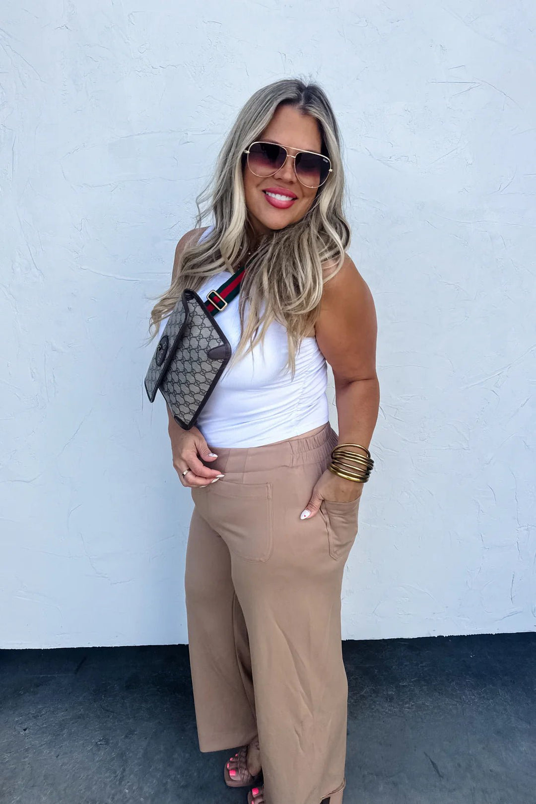 Tan Pocket Pants - Lolo Viv Boutique