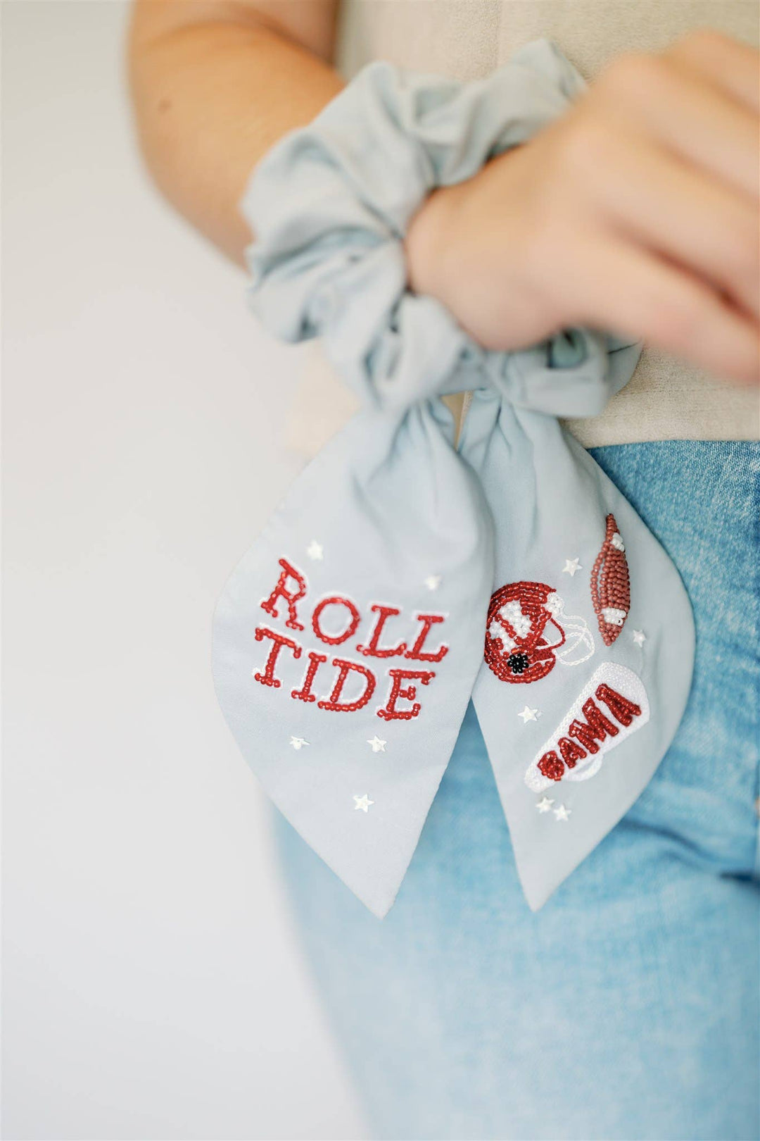 University of Alabama Beaded Scrunchie - Lolo Viv Boutique