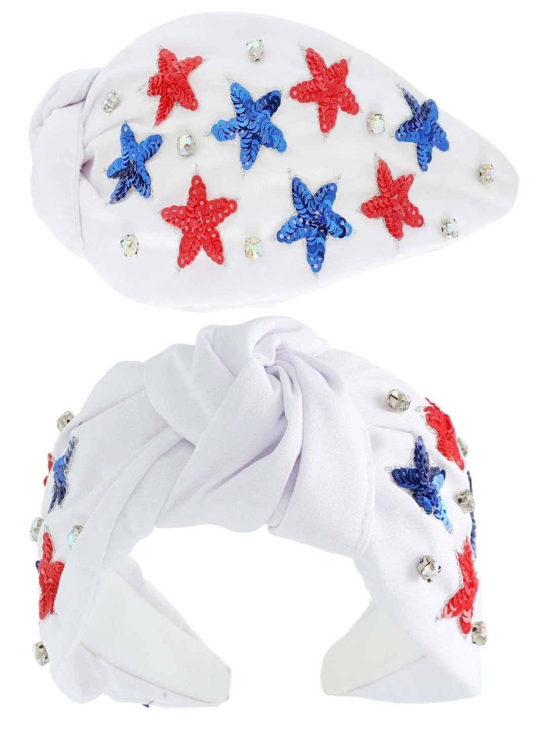 USA Patriotic Beaded Star Headband - Lolo Viv Boutique