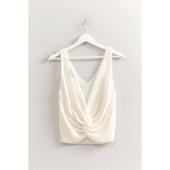 V - Neck Sleeveless Twist Back Knit Top in 2 Colors - Lolo Viv Boutique