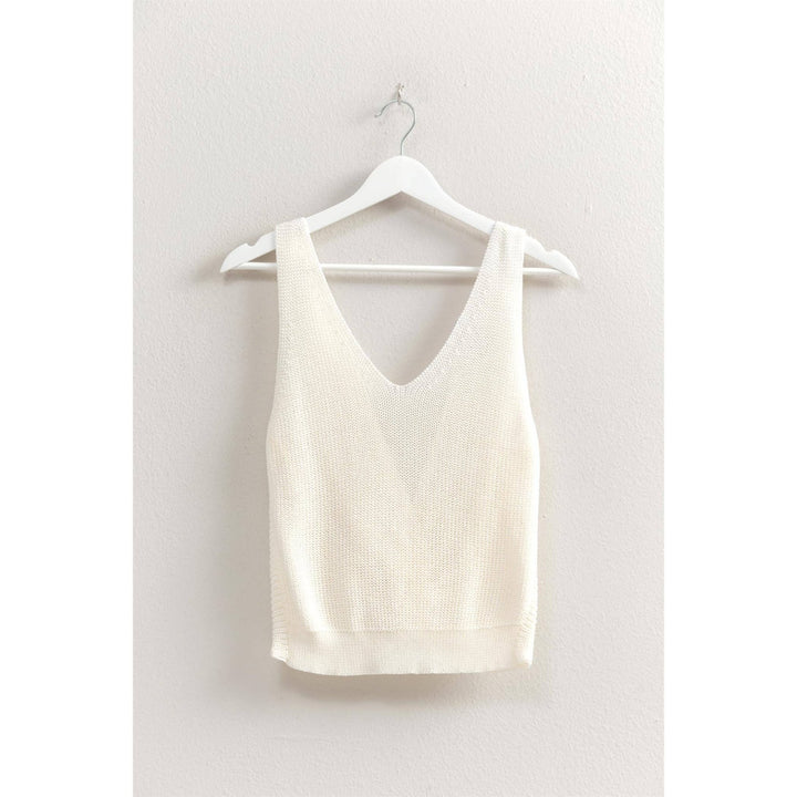 V - Neck Sleeveless Twist Back Knit Top in 2 Colors - Lolo Viv Boutique