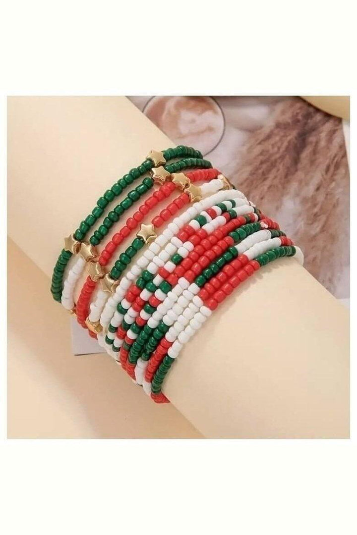 12 Piece Christmas Bracelet with Stars - Lolo Viv Boutique