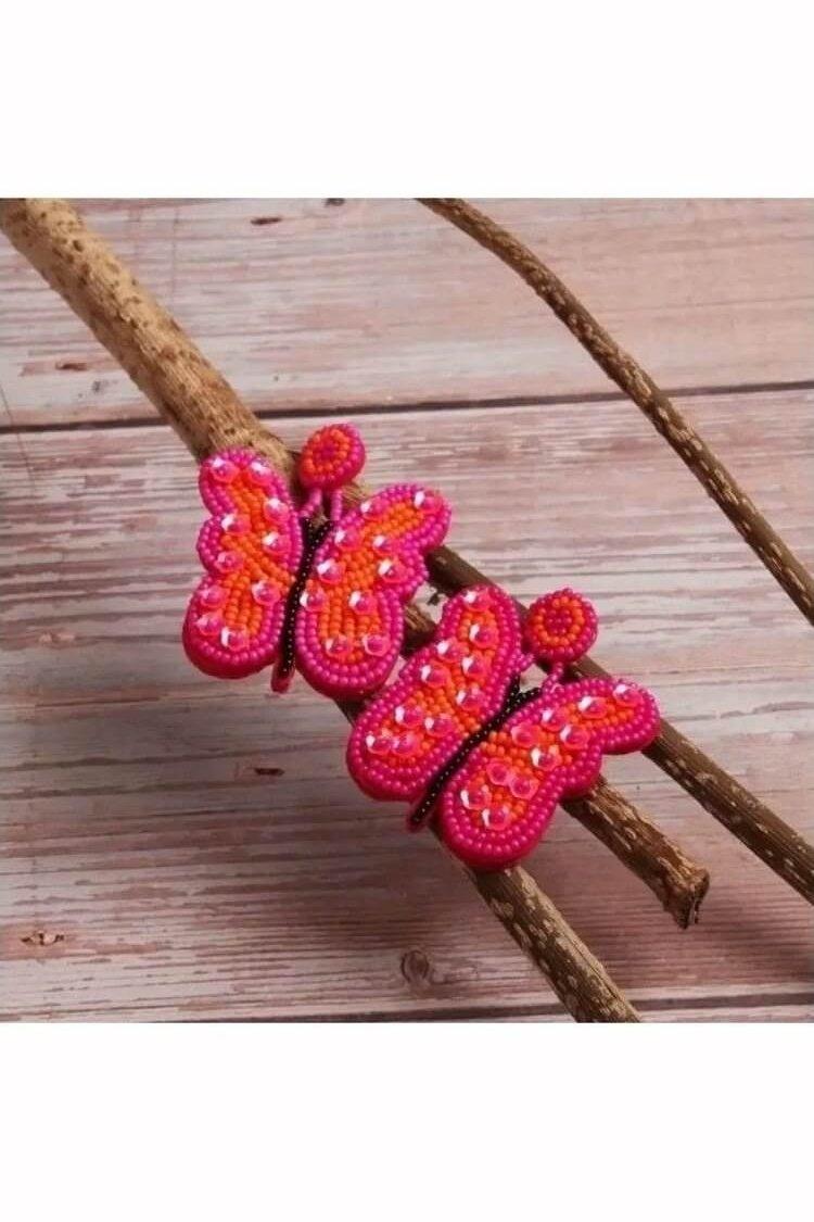 Beaded Butterfly Earrings - Lolo Viv Boutique