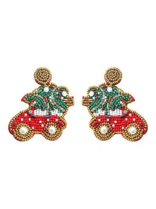 Beaded Santa Car with Presents - Lolo Viv Boutique
