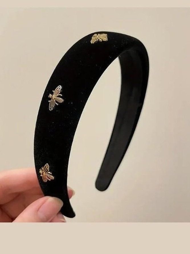 Black Velvet Bee Headband - Lolo Viv Boutique