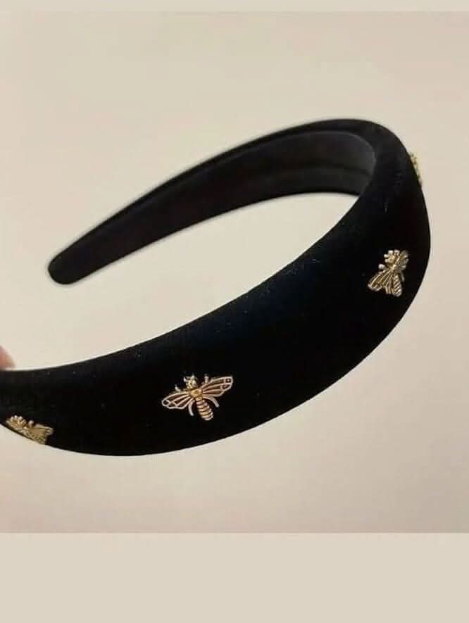 Black Velvet Bee Headband - Lolo Viv Boutique